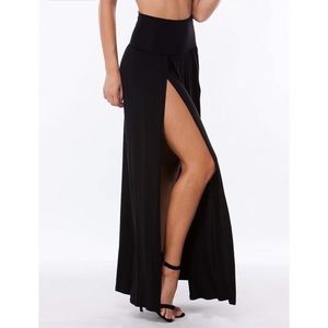 ✨💙🆕Navy Blue High Slit Maxi Skirt